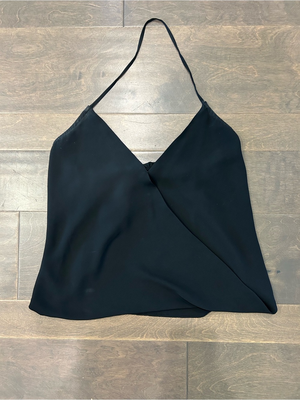 Olivaceous Black Wrap Halter Cami